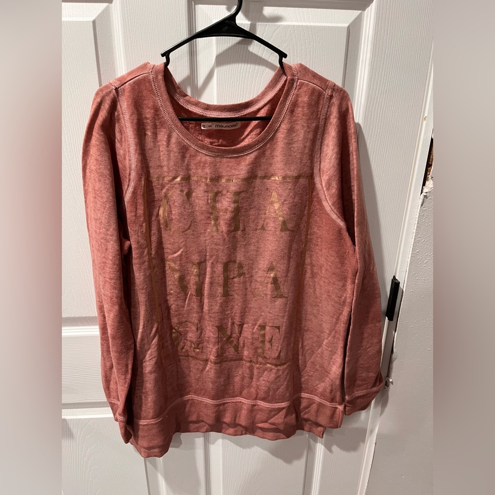 ‼️Maurices Pink Sweatshirt with Gold Accents